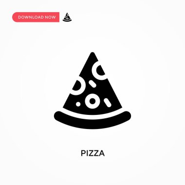 Pizza vektör simgesi. - Evet. Web sitesi veya mobil uygulama için modern, basit düz vektör çizimi
