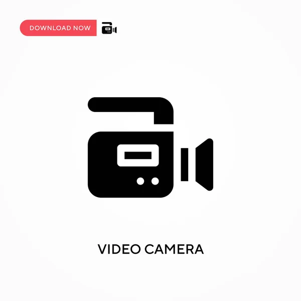 Icono Vector Cámara Vídeo Moderno Simple Ilustración Vector Plano Para — Vector de stock