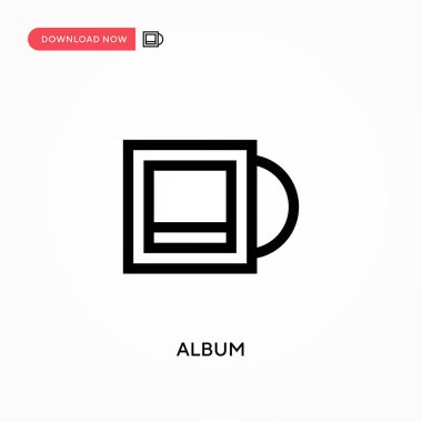 Albüm vektör simgesi. - Evet. Web sitesi veya mobil uygulama için modern, basit düz vektör çizimi