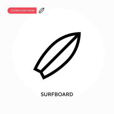 Sörf tahtası vektör simgesi. - Evet. Web sitesi veya mobil uygulama için modern, basit düz vektör çizimi