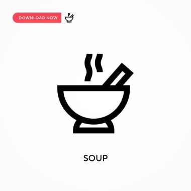 Çorba vektör simgesi. - Evet. Web sitesi veya mobil uygulama için modern, basit düz vektör çizimi