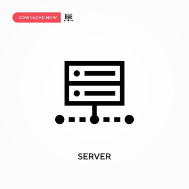 Sunucu vektör simgesi. - Evet. Web sitesi veya mobil uygulama için modern, basit düz vektör çizimi