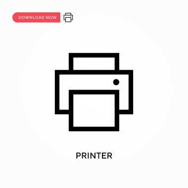 Yazıcı vektör simgesi. - Evet. Web sitesi veya mobil uygulama için modern, basit düz vektör çizimi