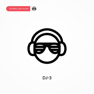 DJ-3 vektör simgesi. - Evet. Web sitesi veya mobil uygulama için modern, basit düz vektör çizimi