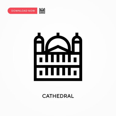 Katedral vektör simgesi. - Evet. Web sitesi veya mobil uygulama için modern, basit düz vektör çizimi