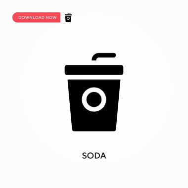 Soda vektör simgesi. - Evet. Web sitesi veya mobil uygulama için modern, basit düz vektör çizimi