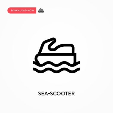 Deniz scooter vektör simgesi. - Evet. Web sitesi veya mobil uygulama için modern, basit düz vektör çizimi