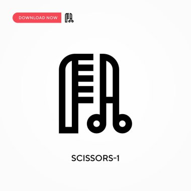 Makas-1 vektör simgesi. - Evet. Web sitesi veya mobil uygulama için modern, basit düz vektör çizimi