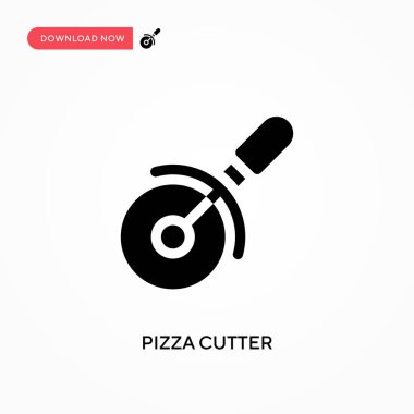 Pizza kesicisi vektör simgesi. - Evet. Web sitesi veya mobil uygulama için modern, basit düz vektör çizimi