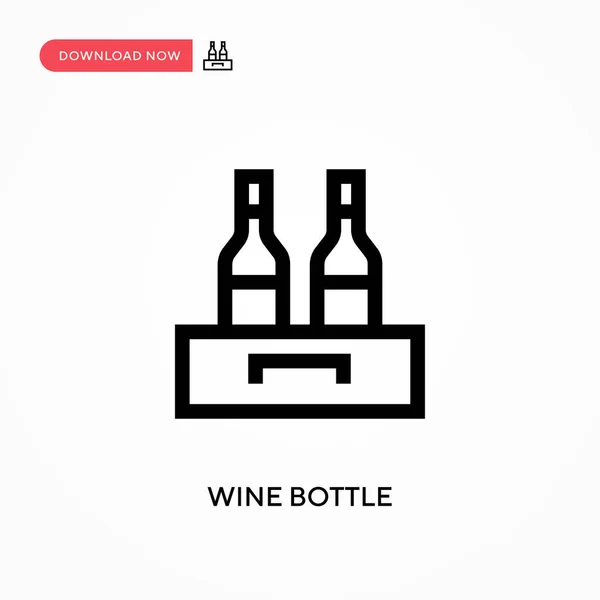 Icono Vector Botella Vino Moderno Simple Ilustración Vector Plano Para — Vector de stock