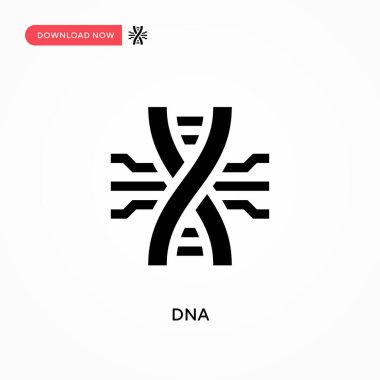 DNA vektör simgesi. - Evet. Web sitesi veya mobil uygulama için modern, basit düz vektör çizimi