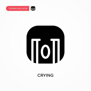 Ağlayan vektör ikonu. - Evet. Web sitesi veya mobil uygulama için modern, basit düz vektör çizimi