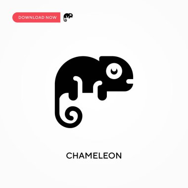 Bukalemun vektör simgesi. - Evet. Web sitesi veya mobil uygulama için modern, basit düz vektör çizimi