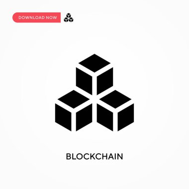 Blockchain vektör simgesi. - Evet. Web sitesi veya mobil uygulama için modern, basit düz vektör çizimi