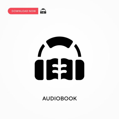 Audiobook vektör simgesi. - Evet. Web sitesi veya mobil uygulama için modern, basit düz vektör çizimi