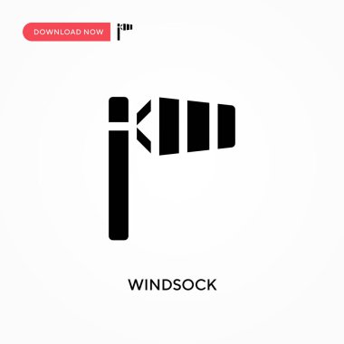 Windsock vektör simgesi. - Evet. Web sitesi veya mobil uygulama için modern, basit düz vektör çizimi