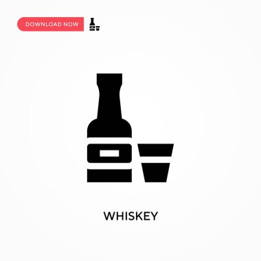 Viski vektör simgesi. - Evet. Web sitesi veya mobil uygulama için modern, basit düz vektör çizimi