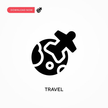Seyahat vektör simgesi. - Evet. Web sitesi veya mobil uygulama için modern, basit düz vektör çizimi