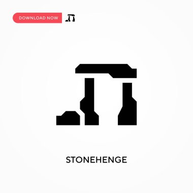 Stonehenge vektör simgesi. - Evet. Web sitesi veya mobil uygulama için modern, basit düz vektör çizimi