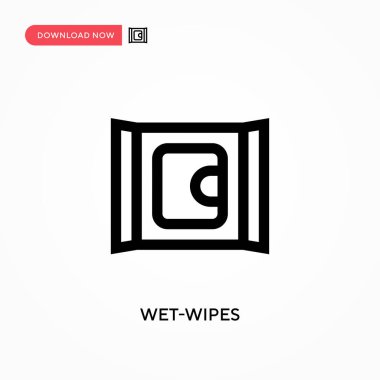 Islak mendil vektör simgesi. - Evet. Web sitesi veya mobil uygulama için modern, basit düz vektör çizimi