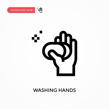 Yıkama elleri vektör simgesi. - Evet. Web sitesi veya mobil uygulama için modern, basit düz vektör çizimi