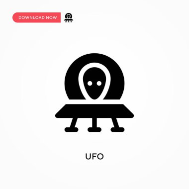 Ufo vektör simgesi. - Evet. Web sitesi veya mobil uygulama için modern, basit düz vektör çizimi