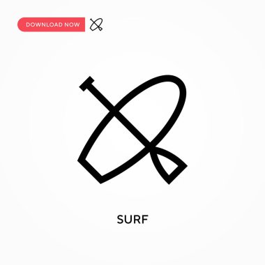 Sörf vektör simgesi. - Evet. Web sitesi veya mobil uygulama için modern, basit düz vektör çizimi