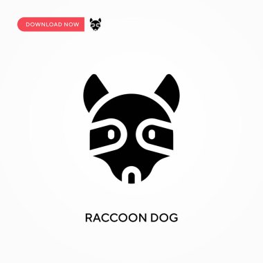 Rakun köpek vektör ikonu. - Evet. Web sitesi veya mobil uygulama için modern, basit düz vektör çizimi