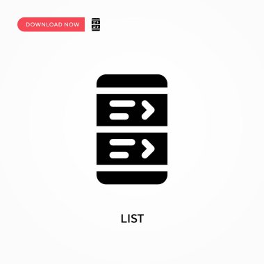 Vektör simgesini listele. - Evet. Web sitesi veya mobil uygulama için modern, basit düz vektör çizimi