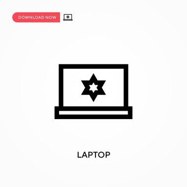 Laptop vektör simgesi. - Evet. Web sitesi veya mobil uygulama için modern, basit düz vektör çizimi