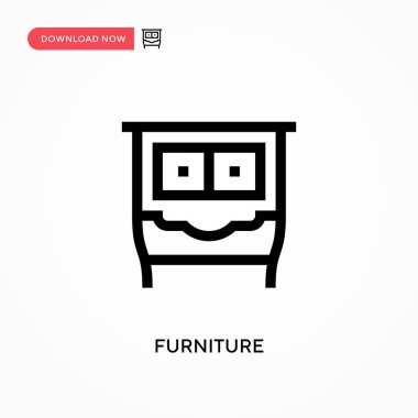 Mobilya vektör simgesi. - Evet. Web sitesi veya mobil uygulama için modern, basit düz vektör çizimi