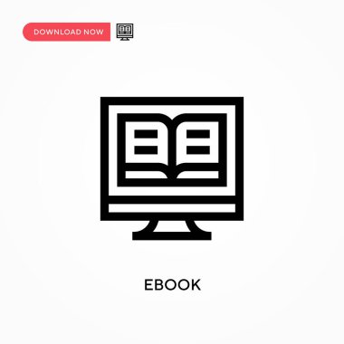 Ebook vektör simgesi. - Evet. Web sitesi veya mobil uygulama için modern, basit düz vektör çizimi