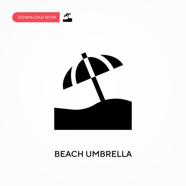 Plaj şemsiyesi ikonu. - Evet. Web sitesi veya mobil uygulama için modern, basit düz vektör çizimi