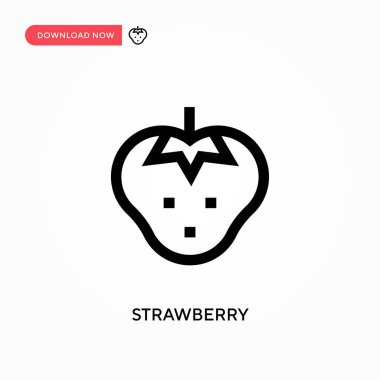 Çilek vektör simgesi. - Evet. Web sitesi veya mobil uygulama için modern, basit düz vektör çizimi