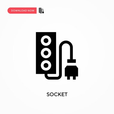 Soket vektör simgesi. - Evet. Web sitesi veya mobil uygulama için modern, basit düz vektör çizimi