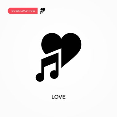 Aşk vektör simgesi. - Evet. Web sitesi veya mobil uygulama için modern, basit düz vektör çizimi