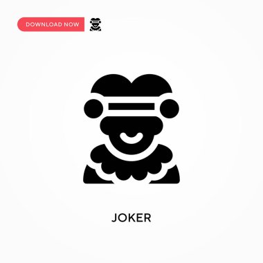 Joker vektör simgesi. - Evet. Web sitesi veya mobil uygulama için modern, basit düz vektör çizimi