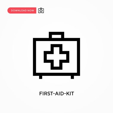 İlk yardım seti vektör simgesi. - Evet. Web sitesi veya mobil uygulama için modern, basit düz vektör çizimi