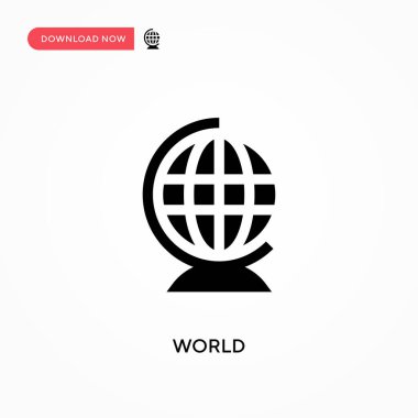 Dünya vektör simgesi. - Evet. Web sitesi veya mobil uygulama için modern, basit düz vektör çizimi