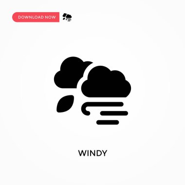 Rüzgarlı vektör simgesi. - Evet. Web sitesi veya mobil uygulama için modern, basit düz vektör çizimi