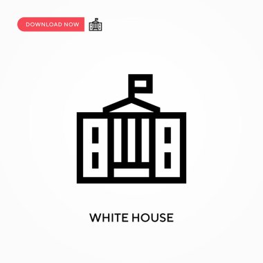 Beyaz Saray vektör simgesi. - Evet. Web sitesi veya mobil uygulama için modern, basit düz vektör çizimi