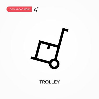 Trolley vektör simgesi. - Evet. Web sitesi veya mobil uygulama için modern, basit düz vektör çizimi