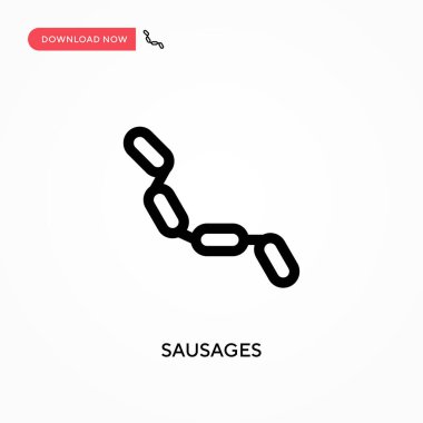 Sosis vektör simgesi. - Evet. Web sitesi veya mobil uygulama için modern, basit düz vektör çizimi