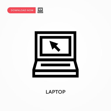 Laptop vektör simgesi. - Evet. Web sitesi veya mobil uygulama için modern, basit düz vektör çizimi