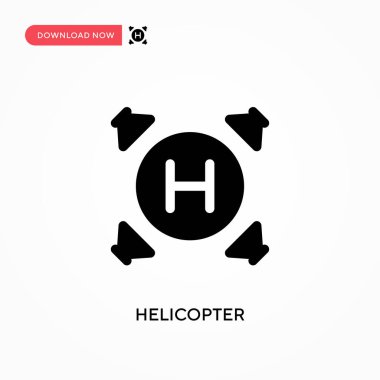 Helikopter vektör simgesi. - Evet. Web sitesi veya mobil uygulama için modern, basit düz vektör çizimi