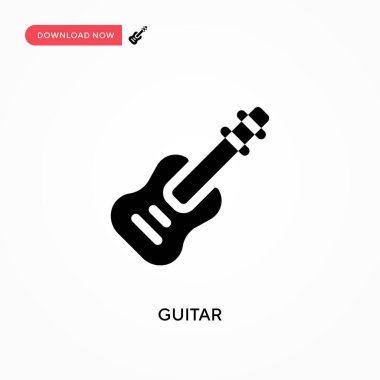 Gitar vektör simgesi. - Evet. Web sitesi veya mobil uygulama için modern, basit düz vektör çizimi
