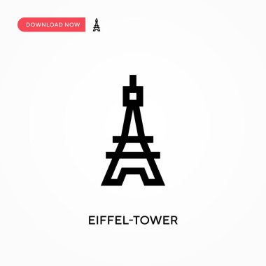 Eyfel kulesi vektör simgesi. - Evet. Web sitesi veya mobil uygulama için modern, basit düz vektör çizimi