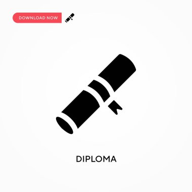 Diploma vektör simgesi. - Evet. Web sitesi veya mobil uygulama için modern, basit düz vektör çizimi