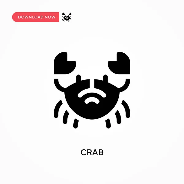 Icône Vectorielle Crabe Illustration Vectorielle Plate Moderne Simple Pour Site — Image vectorielle