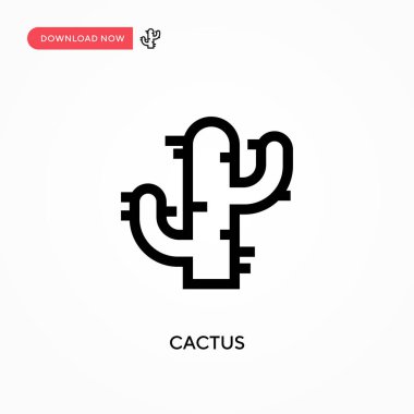 Kaktüs vektör simgesi. - Evet. Web sitesi veya mobil uygulama için modern, basit düz vektör çizimi